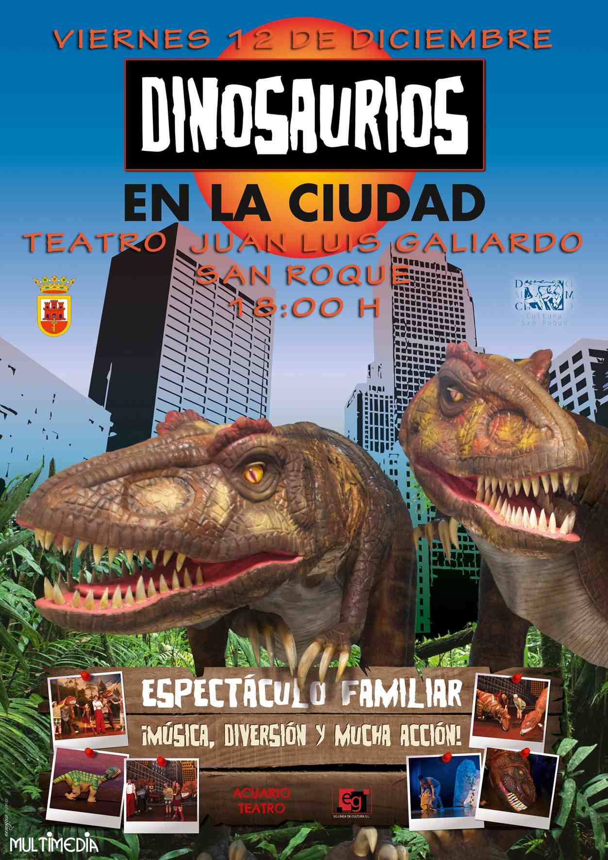 Mañana viernes, invasión de dinosaurios en el Teatro Juan Luis Galiardo | San Roque Mañana viernes, invasión de dinosaurios en el Teatro Juan Luis Galiardo | San Roque